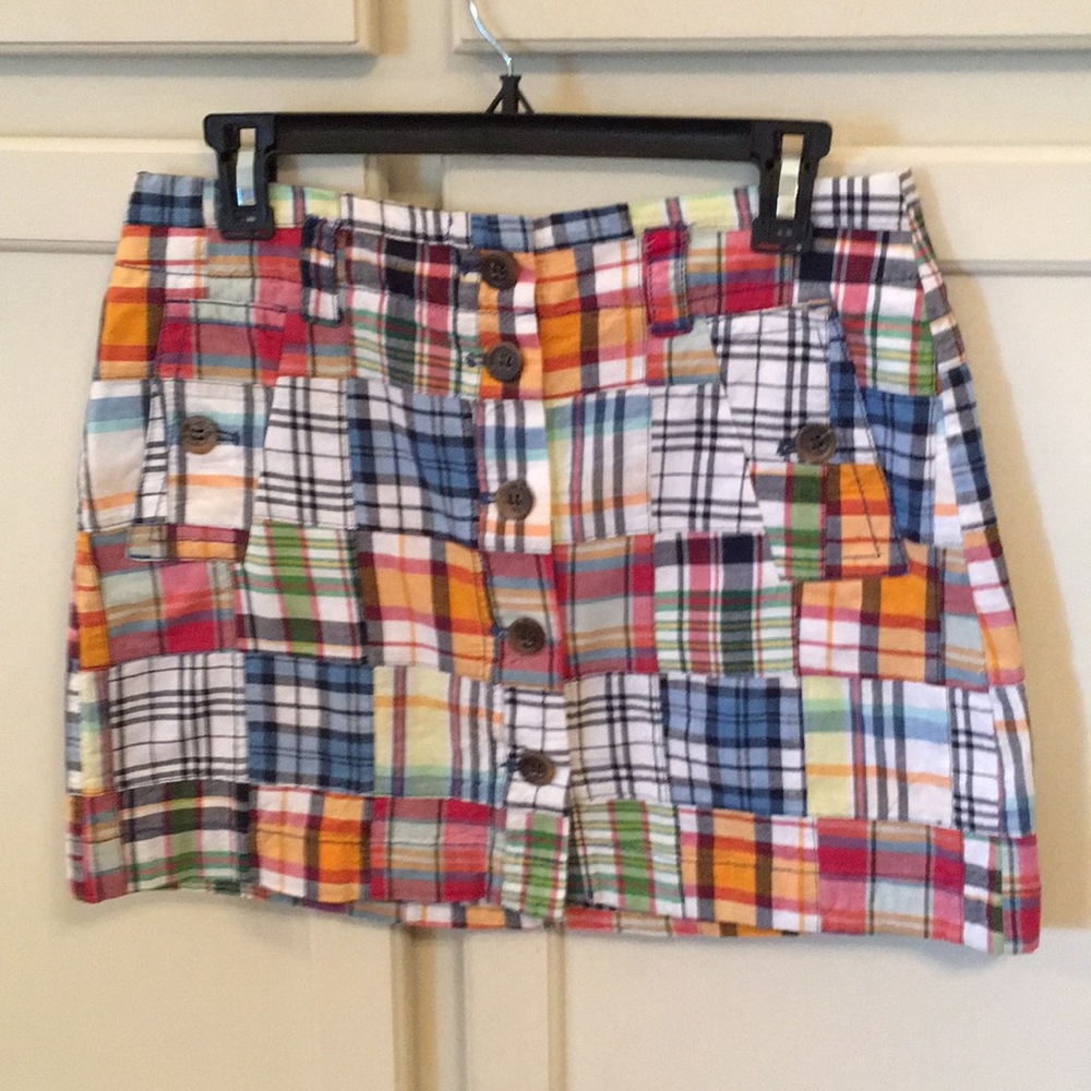 J.Crew Patchwork with Button Detail Skirt size 6